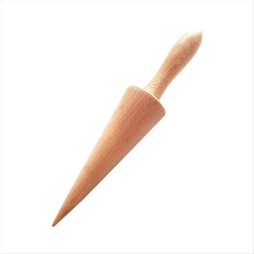 Ice Cream Waffle Cone Roller, Strong and Smooth Wooden Pizzelle Cone, Handle Shaped Tool