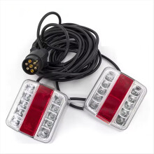1Set 12V 10m Universal Rear Towing Tail Light LED Trailer License Number Plate Reflector 7 Pin Brake Lamp Turn