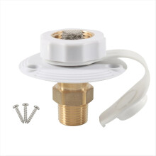 RV Water Fill Inlet Built in Check Valve Flange Hose Connector Connection for Marine Caravans