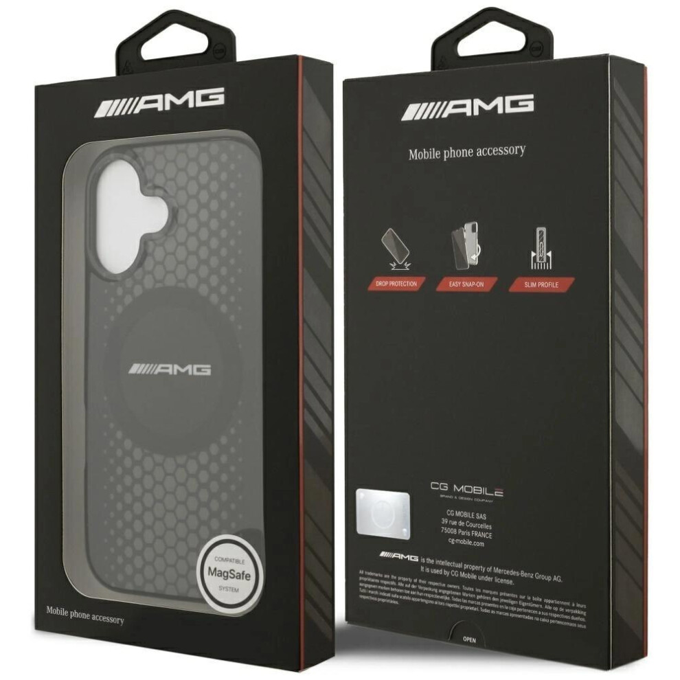Amg Double Layer Transparent Graphics Case With Magsafe For Iphone 17 6.3" - Amhmp17s24hhgpk Black 3666339541507