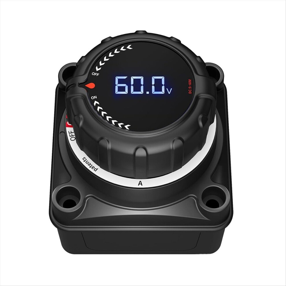 Upgrade Battery Disconnect Switch With Voltmeter, Master Isolator Cut/Shut Off Switch Dc5-60V For Marine Boat Car Truck 4854193956479