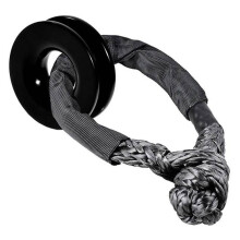 Fune per verricello con grillo sintetico da 1/2 pollice + anello di recupero per ATV UTV SUV fuoristrada rimorchio camion barca nero marino