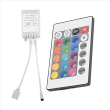 Fernbedienung mit 24 Tasten + DC12V LED-Controller RGB-Steuerbox IR-Lichtleisten-Controller für 5050 und 2835 RGB-Lichtleisten