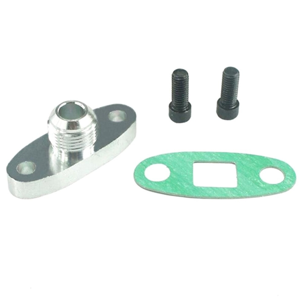 Turbo Oil Drain Outlet Flange Gasket Adapter Kit Set 10An Fitting For T3 T4 T04 Gt40 Gt50 Gt55 4854193984564