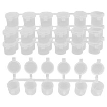 5 Streifen, 30 leere Farbtöpfchen, 10 ml / 0,35 oz Mini-Farbtöpfchen, transparente Aufbewahrungsbehälter aus Kunststoff