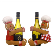 2 decorazioni natalizie in pan di zenzero, pan di zenzero per albero di Natale, ornamenti per tende con bottiglie di vino