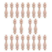 20 stuks 7,6 x 1,8 cm beukenhouten, ongeschilderde, onafgewerkte spindels voor ambachtelijke decoratie in huis, restaurant, reparatie en decoratie