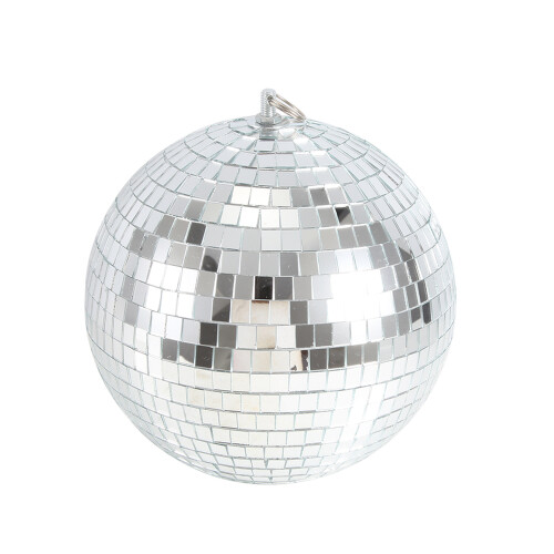Efeito de iluminação de palco colorido, bola de espelho discoteca prateada de 20 cm (8 polegadas) com glitter para decoração de festas de Natal. 1