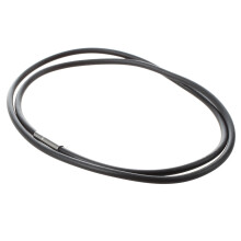 Collana con cordino in gomma nera da 3 mm con chiusura in acciaio inossidabile - 24 pollici