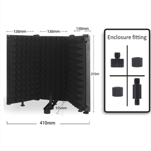 Adjustable 3 Panel Microphone Isolation Shield Foldable Studio Recording Mic Filter Mic Sponge Soundproof Shield 1