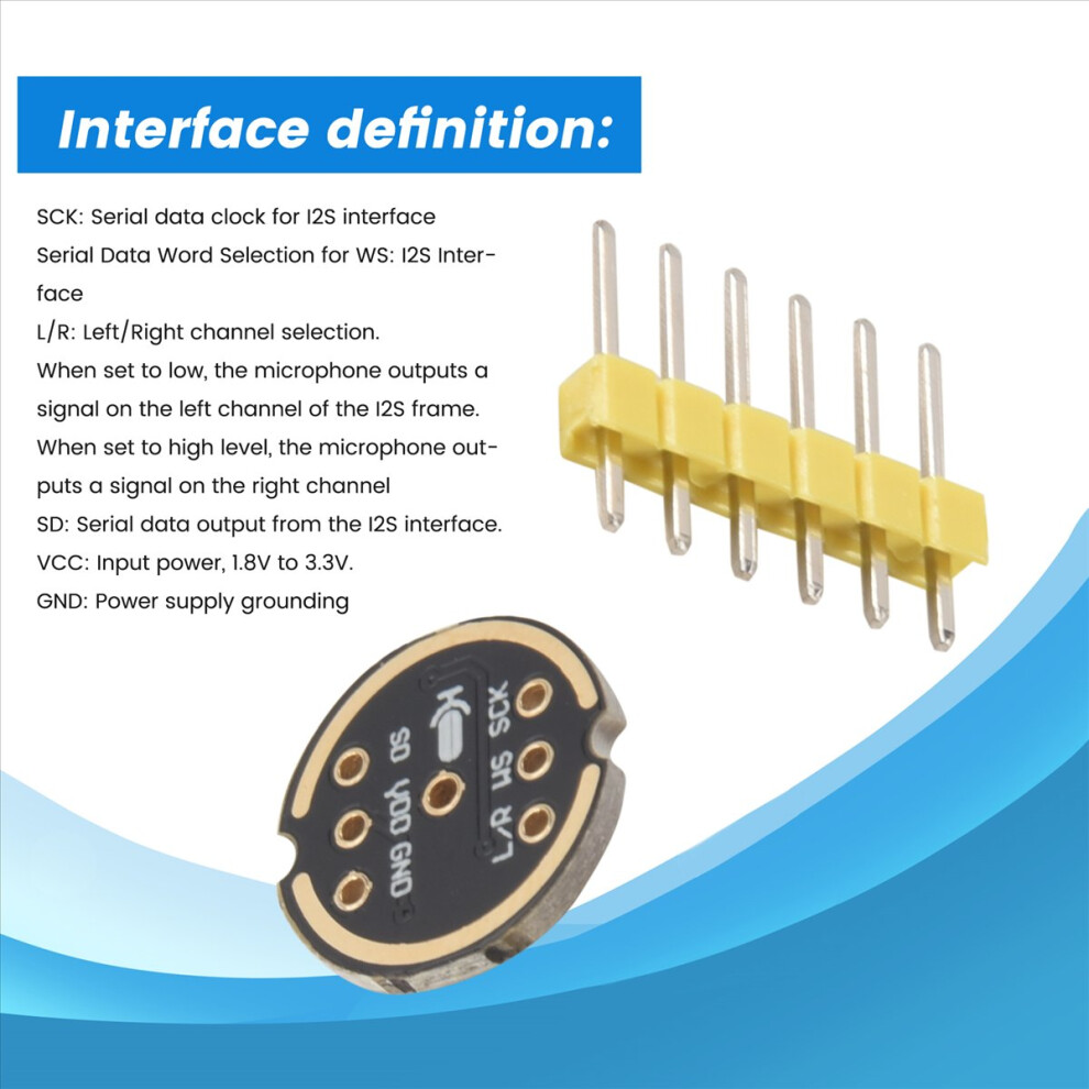 5 Stuks INMP441 Omnidirectionele Microfoonmodule MEMS Hoog Laag I2S Interface Ondersteuning Esp32