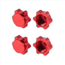 Coprimozzo ruota in alluminio da 4 pezzi, copertura antipolvere, dado esagonale da 17 mm per auto RC 1/8, rosso
