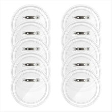 10 sets blanco knoppen, transparante knopspelden met speldonderdelen voor doe-het-zelf-badges