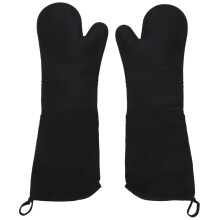 1 Paar professionelle Silikon-Ofenhandschuhe, Backhandschuhe, ellenbogenlang, hitzebeständige Handschuhe