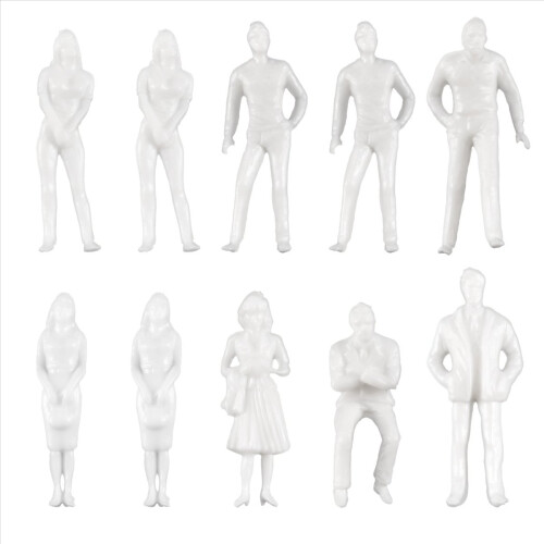 1:50 White Figures Architectural Model Human Scale HO Model Plastic Peoples,10 Pieces 2