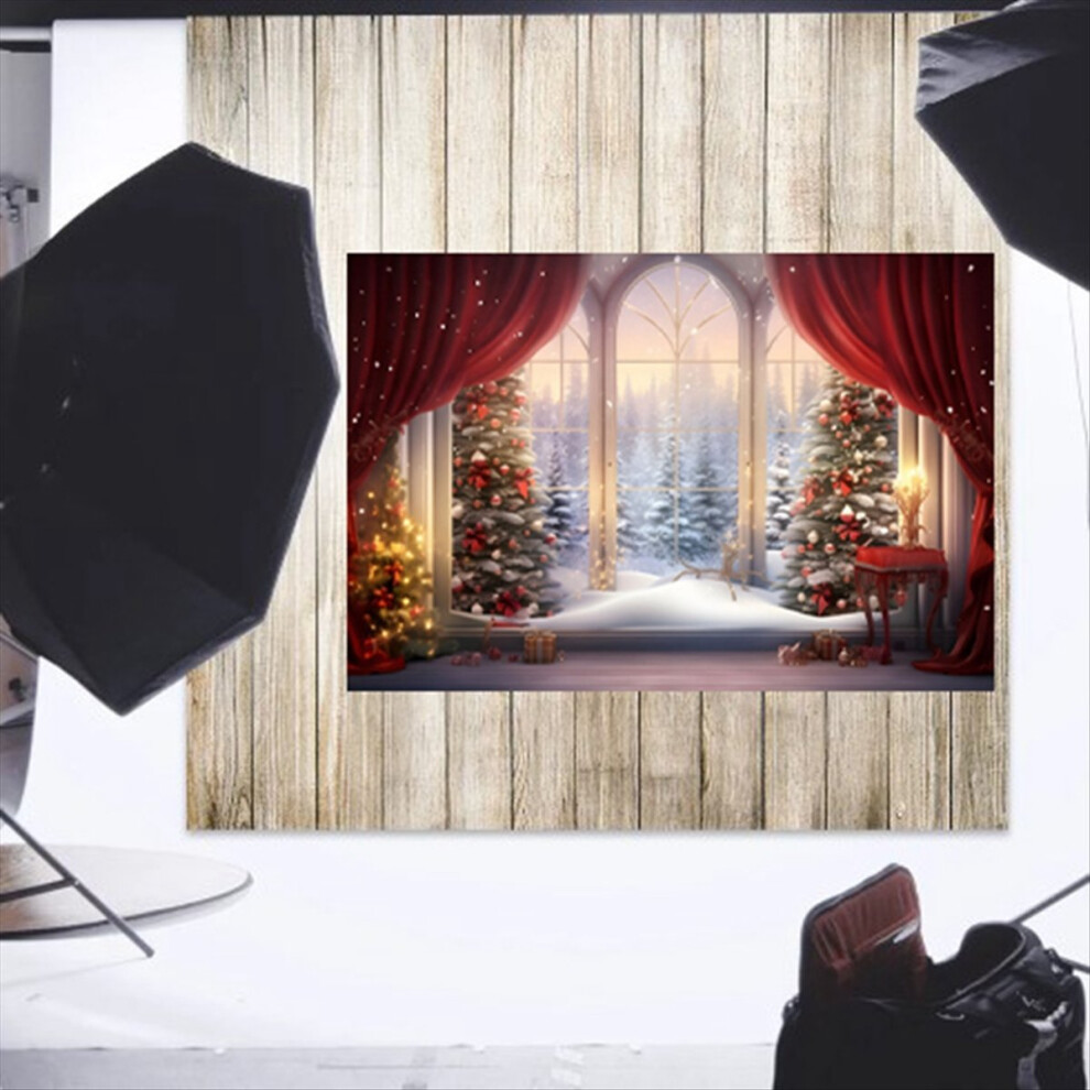 210X150cm Christmas Background Cloth Christmas Window Children Photo Studio Photo Photography Backdrops,F 4853301964634