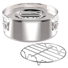 Forma para pudim de aço inoxidável com tampa - Ideal para panelas de 6 litros.