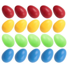 Lot de 20 œufs musicaux en plastique avec 4 couleurs, maracas pour enfants, jouets de percussion.