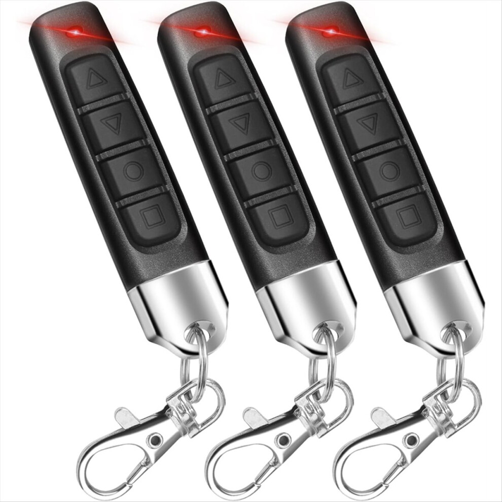 3Pcs 433Mhz Remote Control Garage Door, Remote Control Handheld Transmitter Duplicator Universal For Copying Code 4853301987329