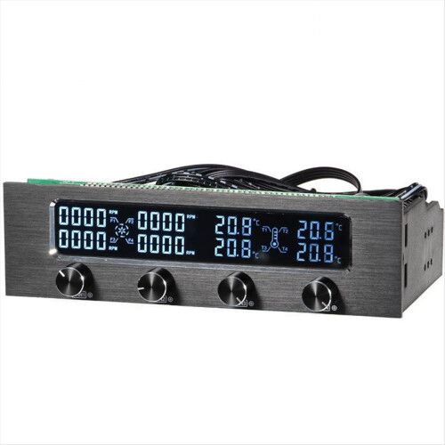 CPU-ventilatorcontroller Multifunctioneel CPU 4-kanaals frontpaneel met LCD-scherm voor desktopcomputer