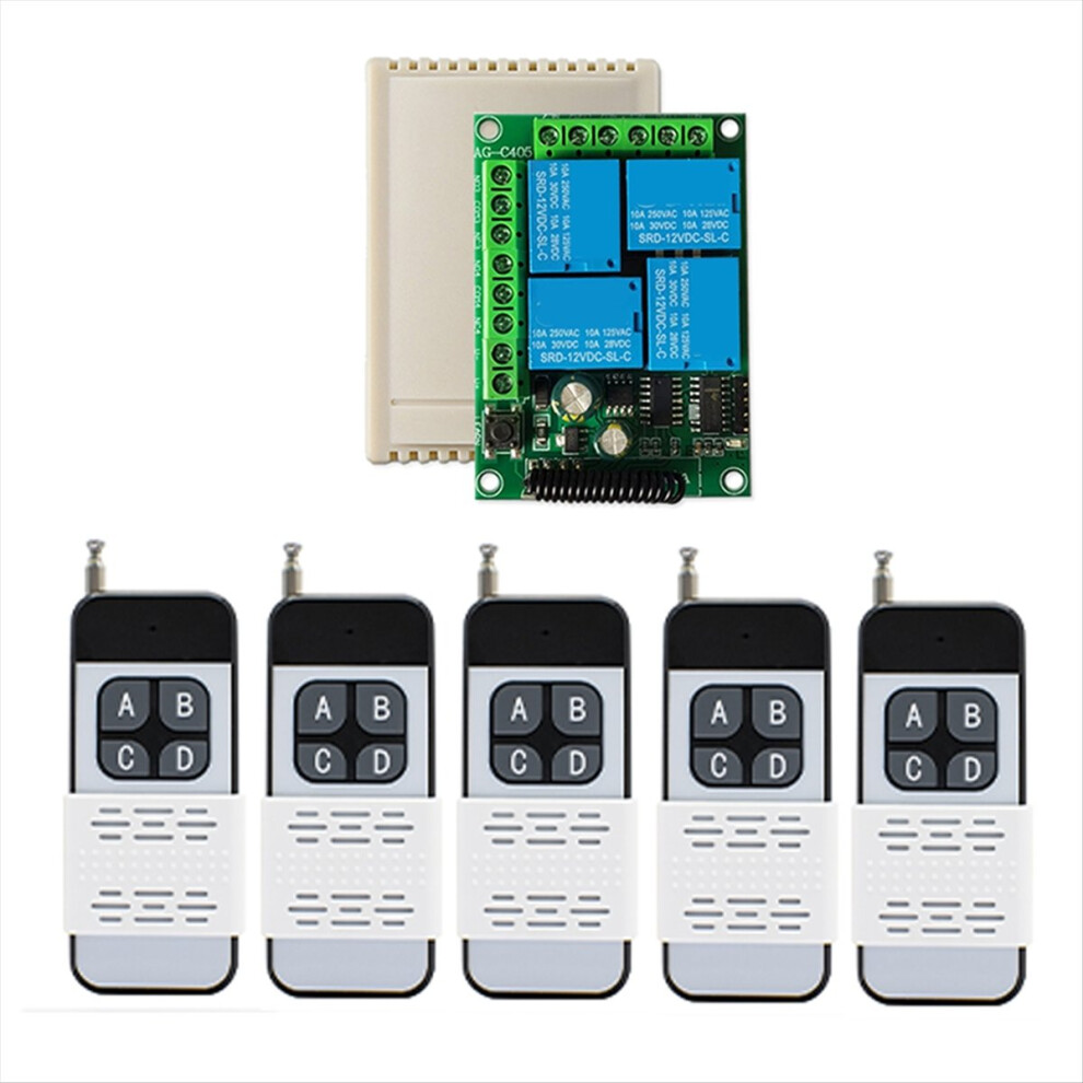 Wireless Remote Control Switch 433Mhz Ac 110V 120V 240V 220V 30A 4Ch Relay For Garage Door Light Door Access System 4853301987800