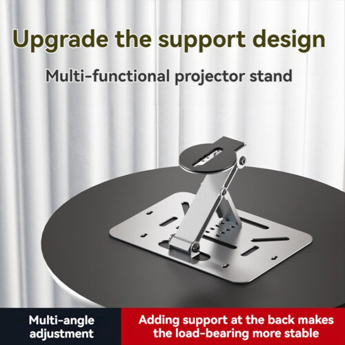 Universal Projector Bracket with 1/4 Inch Screw Desk, Ceiling and Wall Mount Adjustable Foldable Projector Stand Black 2
