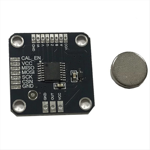 Módulo codificador magnético MT6835 de 21 bits com interface PWM/SPI para motor brushless (substitui o AS5048 B).
