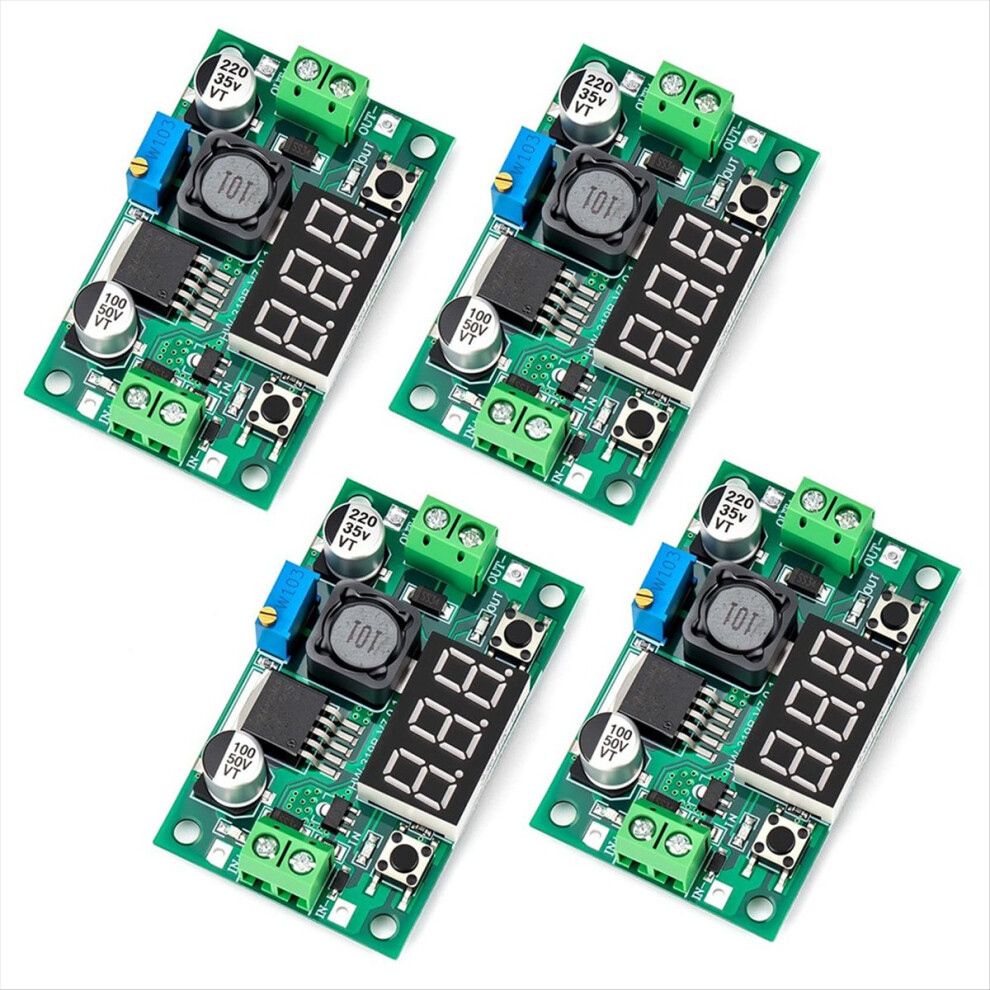 4-Pack Dc-Dc Buck Converter With Led Voltmeter Display, Adjustable 4-40V To 1.25-37V 4853301997076