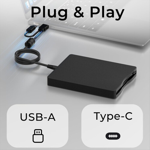 Unidade de disquete USB de 3,5 polegadas, externa, portátil, com capacidade de 1,44 MB, compatível com PCs XP, 7, 8, 10 e 11. 2