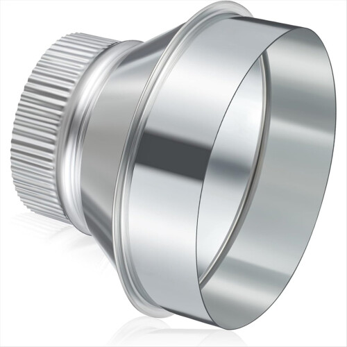 Adaptador de duto de ar em aço galvanizado, redutor/aumentador de 6 polegadas para 4 polegadas, conector de tubo redondo crimpado, acoplamento.