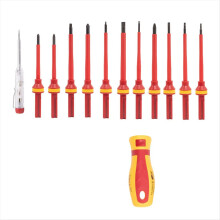 13pcs 1000V VDE Insulated Screwdriver Set with Magnetic Torx Hex Bits for Electrician Repair Tools & Home Use