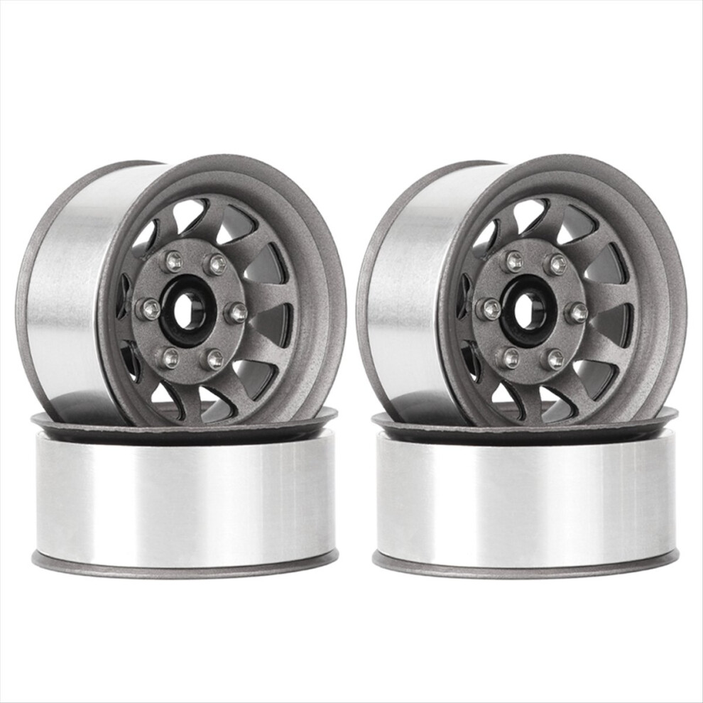 4Pcs 1.55" Metal Beadlock Wheel 10-Spoke Wheel Rim For Rc 1/10 D90 Cc01 Lc70 Mst Grey 4853301905668