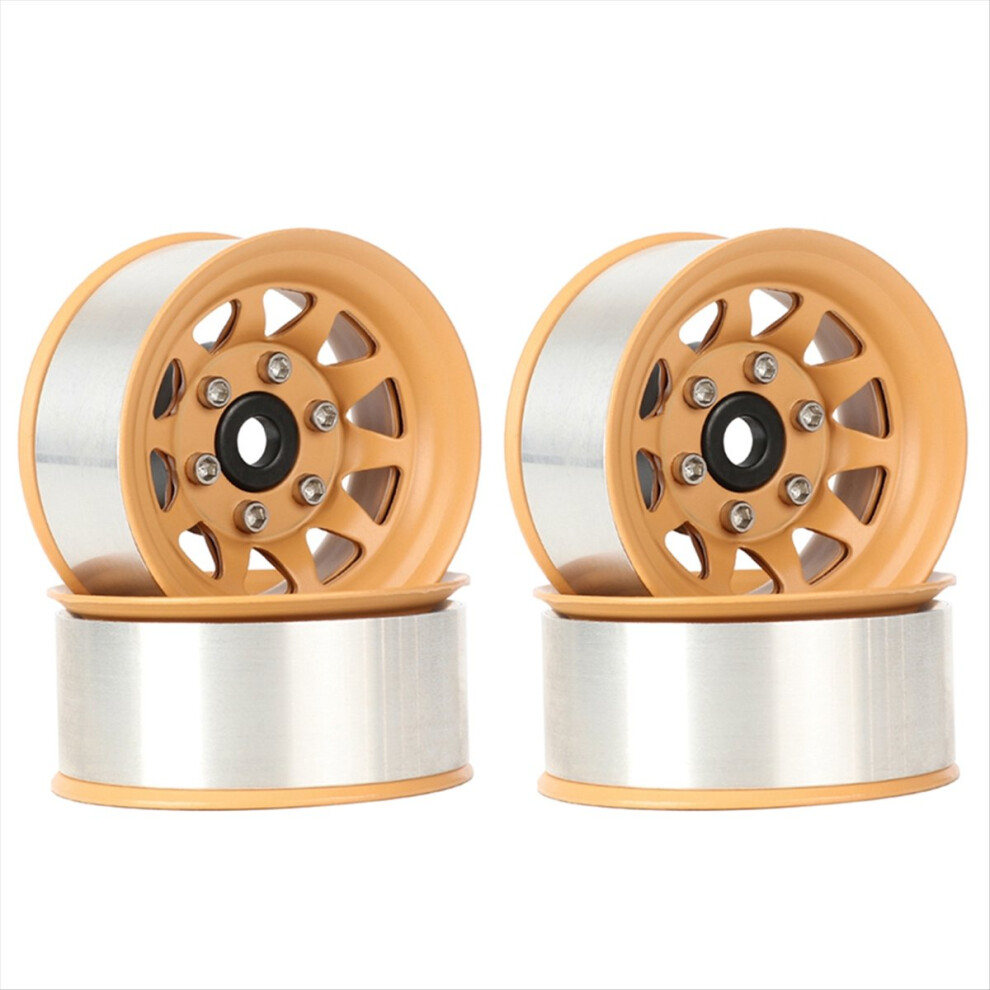 4Pcs 1.55" Metal Beadlock Wheel 10-Spoke Wheel Rim For Rc 1/10 D90 Cc01 Lc70 Mst Yellow 4853301905620