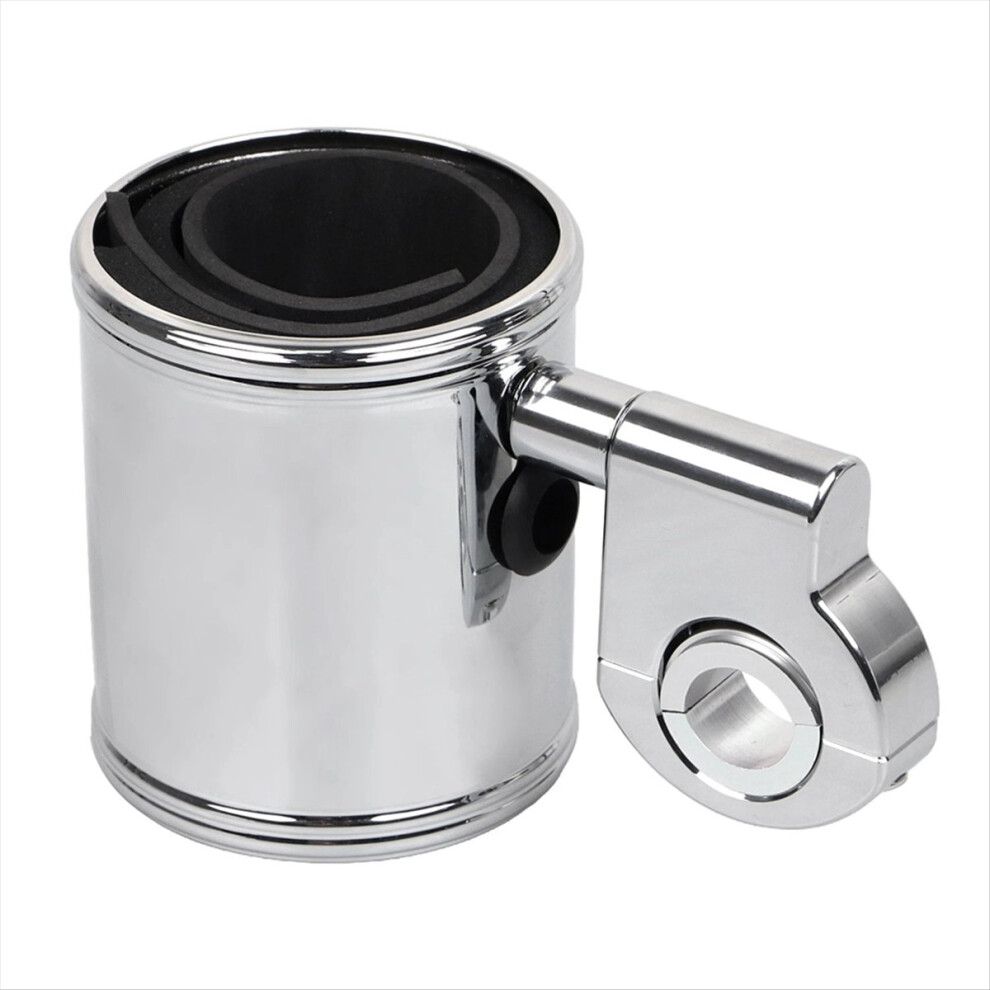 Universal Motorcycle Handlebar Drink Cup Holder Chrome For 7/8Inch 1Inch 1.25Inch 4853301907570