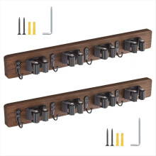 Decor with 4 Slots & 4 Hooks Mop and Broom Holder Wall Mount Wall Mounted Garden Tool Rack
