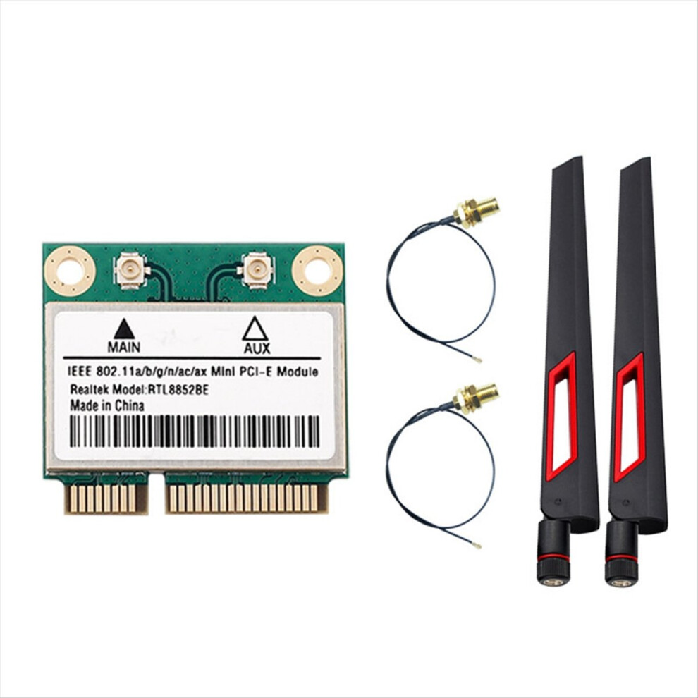 Rtl8852be Wifi 6 Network Card With 10Dbi Antennas Bt 5.2 Mini Pci-E Dual Band 2.4G/5Ghz 1800Mbps Adapter For Win 10 11 4853301914028