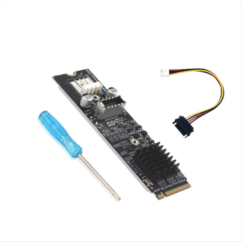 PH6603 M.2 MKEY PCIe σε μπροστινή θύρα USB 3.2 20Gb M.2 NVME σε θύρα επέκτασης TYPE-E για υπολογιστή