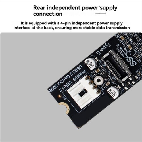 PH6603 M.2 MKEY PCIe σε μπροστινή θύρα USB 3.2 20Gb M.2 NVME σε θύρα επέκτασης TYPE-E για υπολογιστή 2