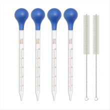 10ml Glass Pipette Dropper Lab Graduated Dropper Glass Liquid Pipette with Cleaning Brush for Liquid Essential Oil