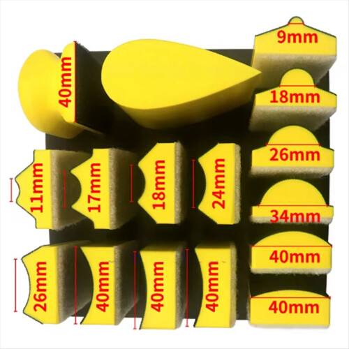 Hand Sanding Block Set,Hook & Loop Interchangeable Assorted Convex & Concave Shapes 2