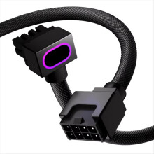 CPU8PIN Motherboard Extension Cable, ARGB PC Cable with 5V 3Pin,18AWG 90 Right-Angle Design,Male-to-Female Connectors A