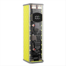 8 Slots 18650 DIY Power Bank Case PD 45W Snel Opladen DIY Batterij Box Cell Holder Shell Geen Solderen voor Laptop Geel
