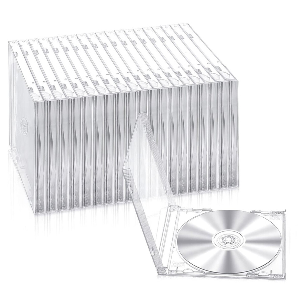 20 Pcs 10.4 Mm Cd Jewel Cases Standard Single Clear Cd Case Dvd Cover Protection Replacement 4853301938192