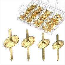 Kit com 80 peças para pendurar quadros, tamanhos variados, ganchos dourados para obras de arte na parede e espelhos.