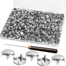 1000 peças de tachas redondas de 12 mm para roupas, tachas prateadas para roupas, tachas punk para roupas, bolsas, couro e sapatos.