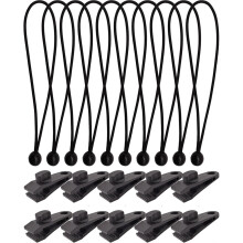 20 Pack Bungee Cord with Clips Set Tarp Clip Heavy Duty Lock Grip for Pool Awning Cover, Car Cover