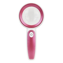 Handheld Magnifier 3 Lighting Modes Magnifying Glass with 14-LED Light for Seniors Reading Repair Magnifier B