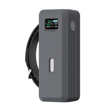 Siliconen beschermhoes voor 737 Powerbank 24.000 mAh met SD/SIM-kaartsleuf, 1/4-inch moergat, handvat grijs