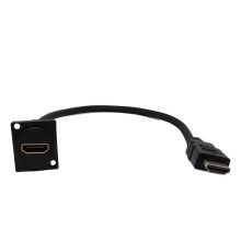 D Type High Definition Multimedia Interface Panel Mount Cable Male to Female Cable Flange Mount Pass Through Socket