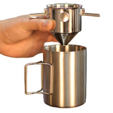 Stainless Steel Hanging Ear Coffee Filter Cup Portable Hand Flush Filter Filter Paper Filter-Free Funnel Coffee Utensils